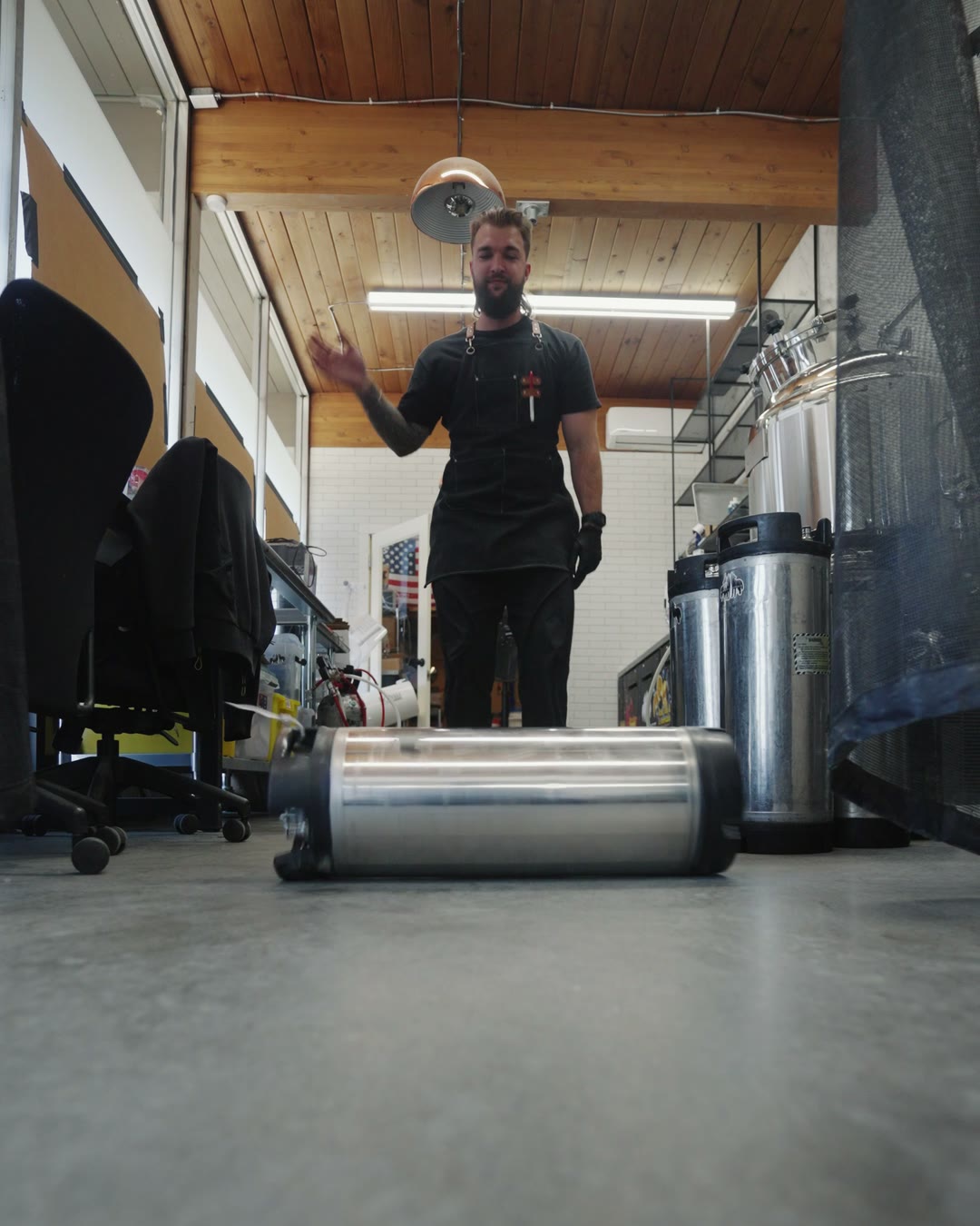 A keg on the distillery floor from the Alphabet Vodka keg campaign